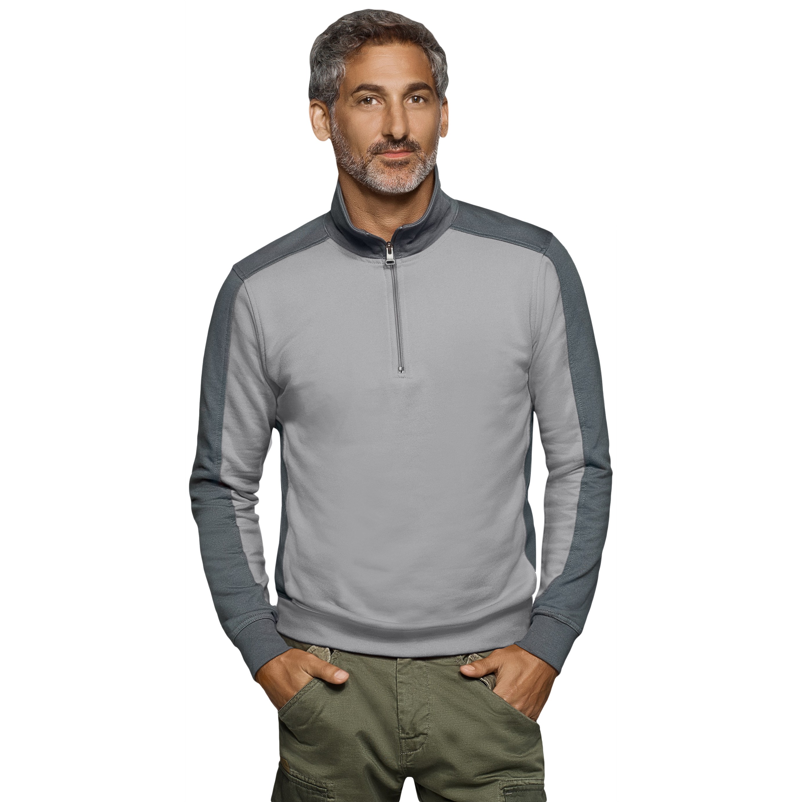 Zip Sweatshirt Hakro Contrast Mikralinar®