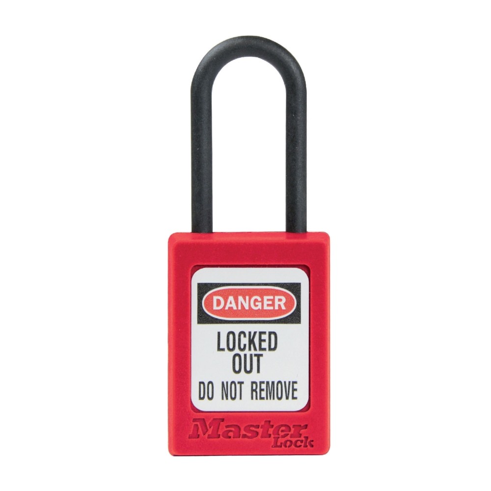 Master Lock Thermoplastisches Vorhängeschloss (nicht leitend) verschiedenschliessend rot 35mm Nylonbügel