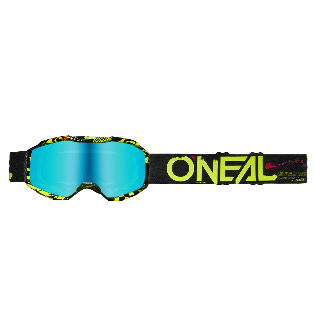 Oneal B-10 Kinder Goggle ATTACK V.24 black/neon yellow - radium blue