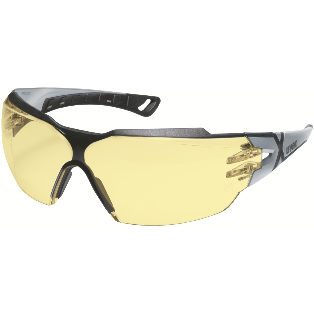 Schutzbrille Uvex pheos cx2 silber/schwarz, PC amber