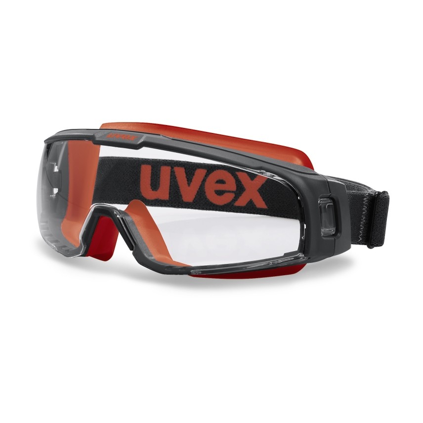 Schutzbrille Uvex u-sonic schwarz-rot
