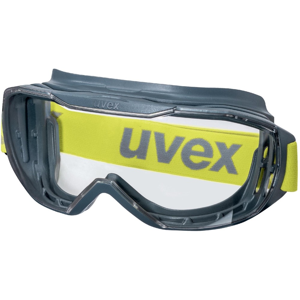 Vollsichtbrille Uvex megasonic anthrazit/lime, gasdicht, PC farblos