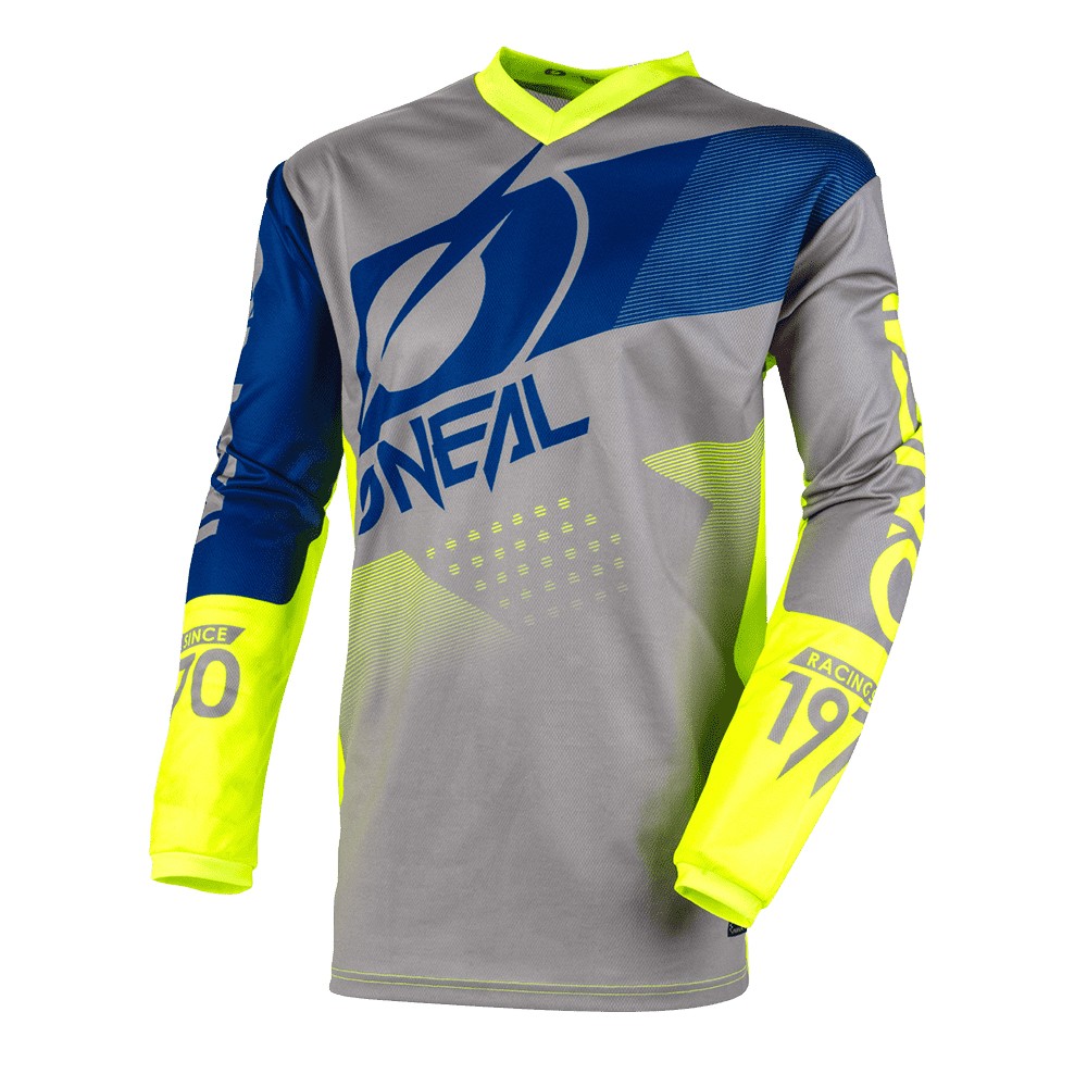 Oneal ELEMENT Kinder Jersey FACTOR gray/blue/neon yellow
