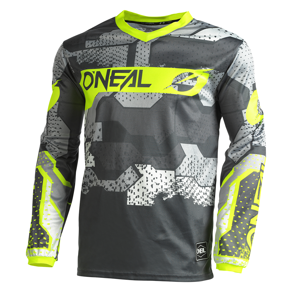 O'Neal ELEMENT Kinder Jersey CAMO V.22 gray/neon yellow 