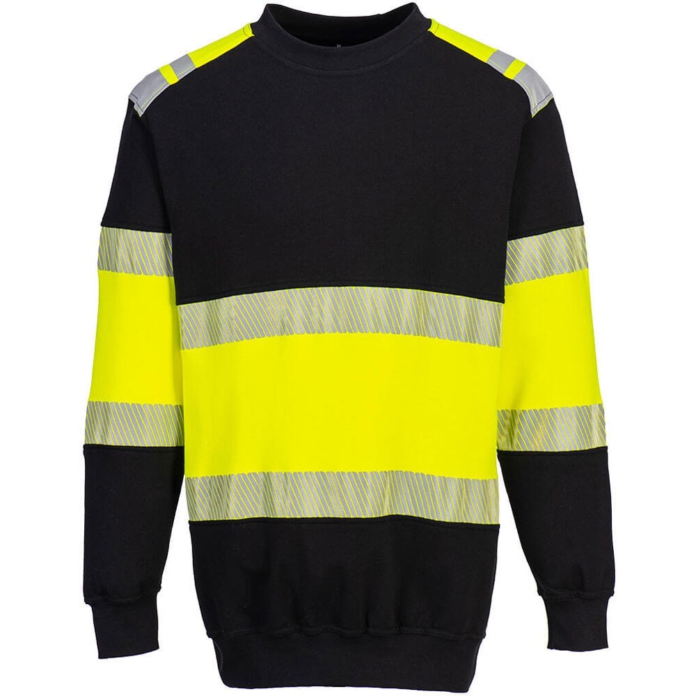 Multinorm Sweatshirt Portwest FR716 Modaflame PW3 Knit FR EN ISO 20471_1 (Stufe 1) warngelb/schwarz 
