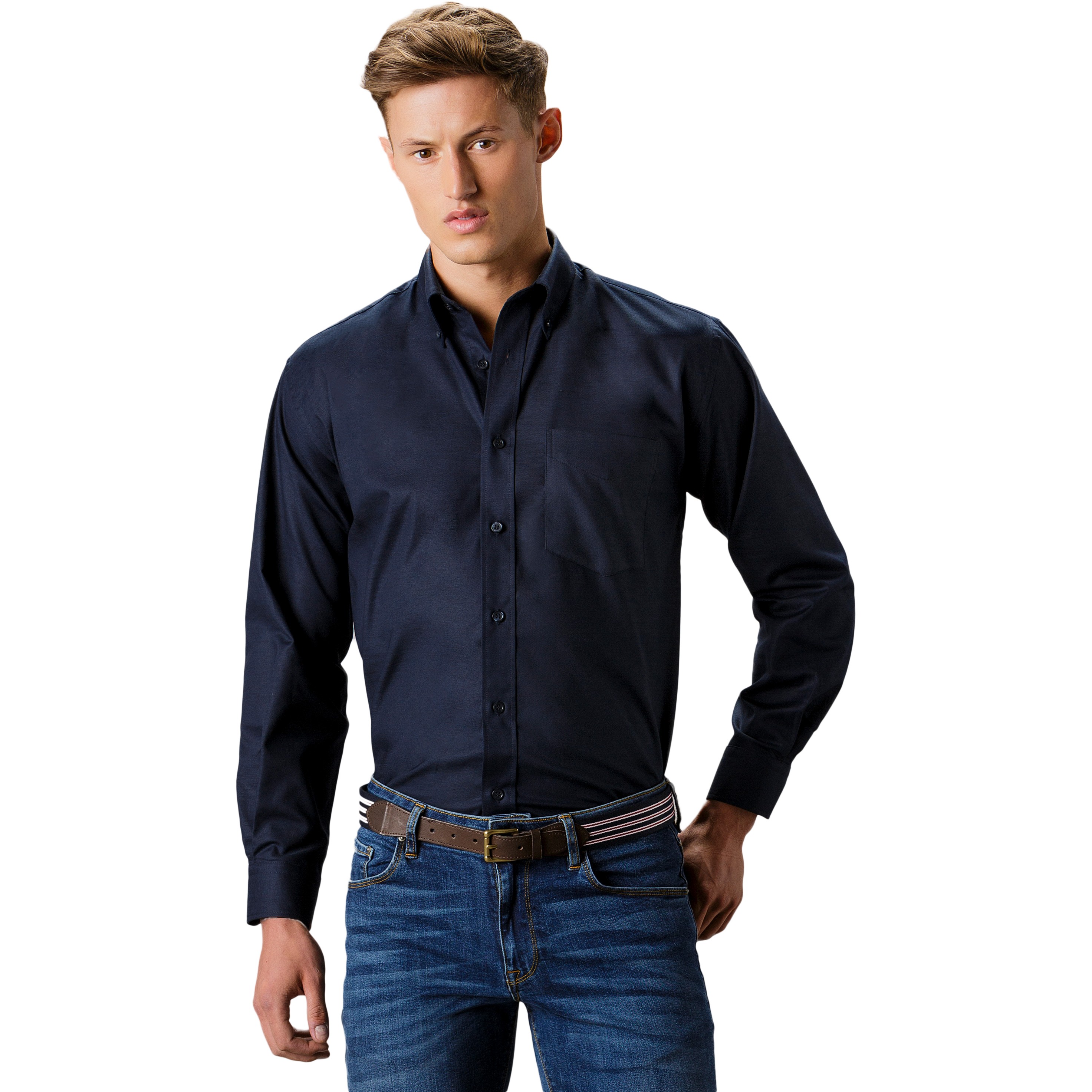 Herren Hemd Kustom Kit Oxford Classic Fit mit Brusttasche