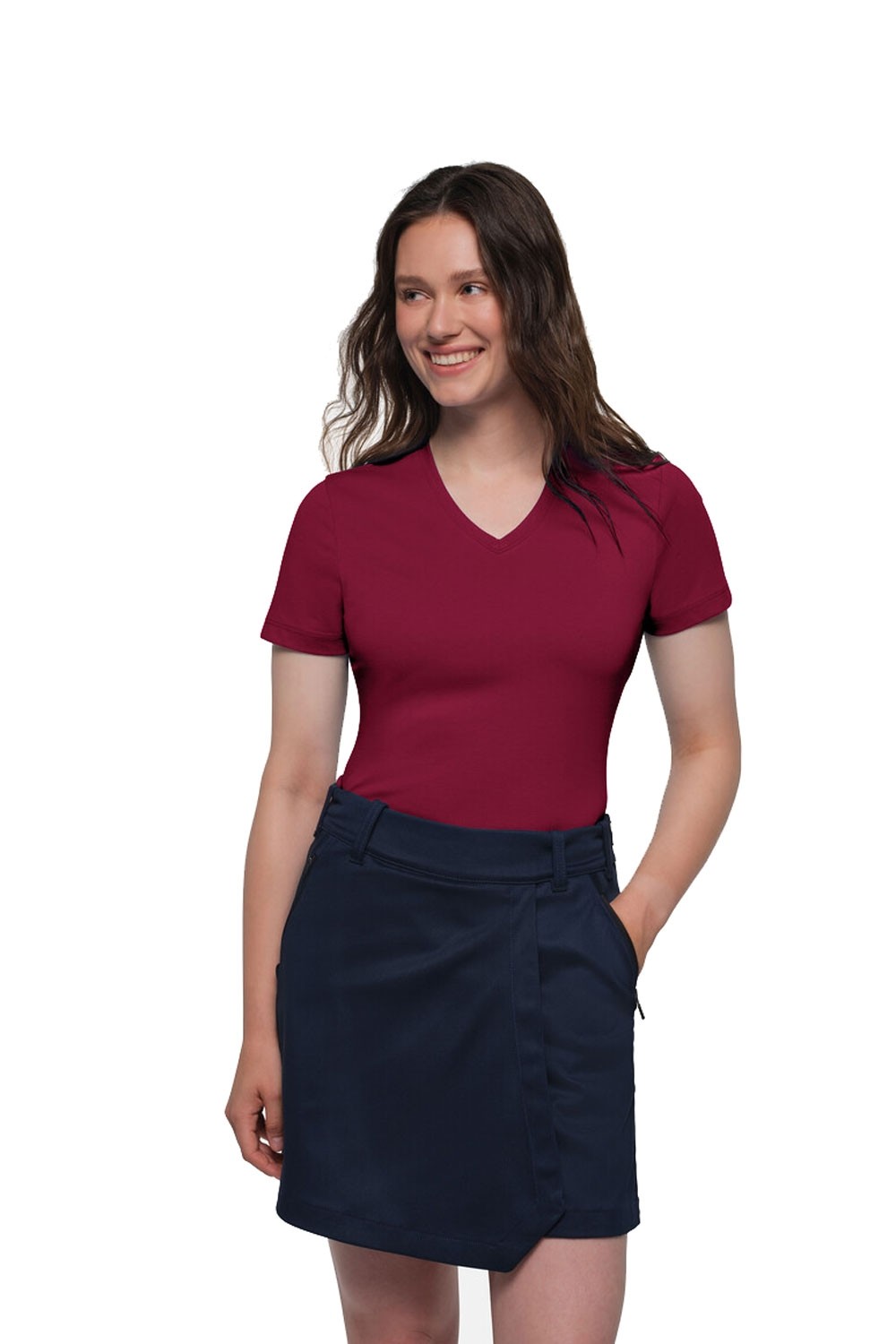 Damen V-Shirt Hakro Cotton-Tec