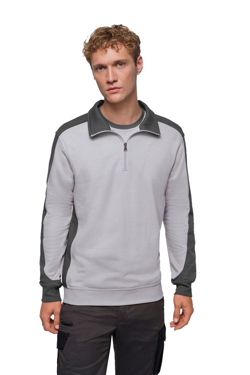 Zip Sweatshirt Hakro Contrast Mikralinar®