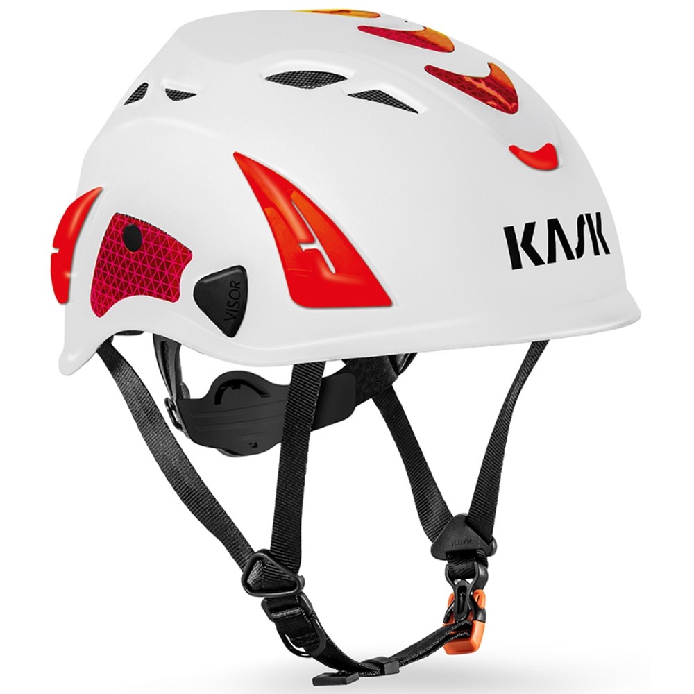 Industrie Schutzhelm Kask Superplasma AQ hi-viz weiss/rot