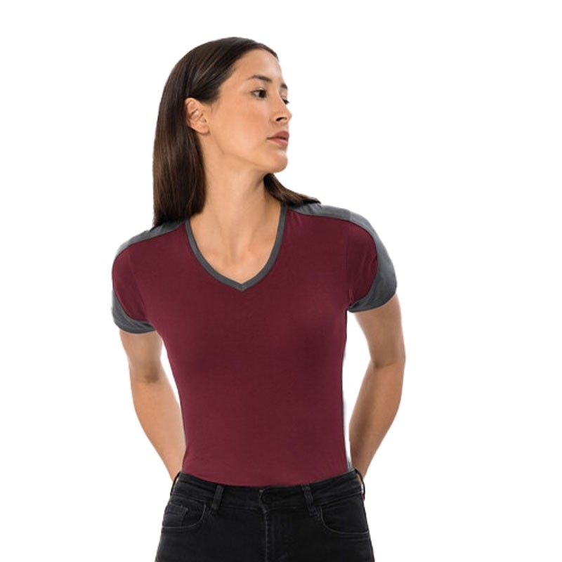 V-Shirt Women Hakro Contrast Mikralinar®