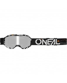 Oneal B-10 Kinder Goggle ATTACK V.24 black/white - silver mirror