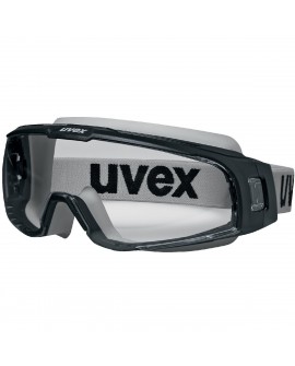 Vollsichtbrille Uvex u-sonic schwarz/grau, PC farblos