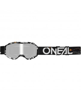 Oneal B-10 Kinder Goggle ATTACK V.24 black/white - silver mirror