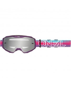 Oneal B-10 Kinder Goggle STRIPED V.26 pink/purple - silver mirror