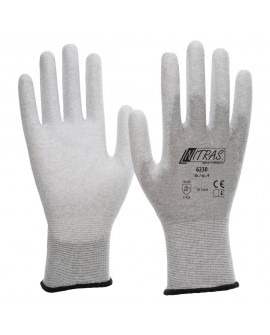 Arbeitsstrickhandschuh touchscreenfähig und antistatisch Nitras 6230 grau 