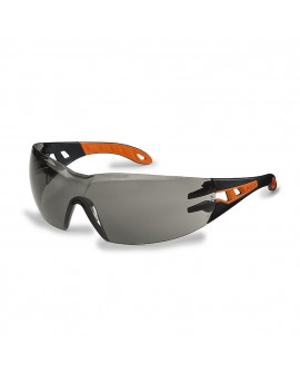 Schutzbrille/Sonnenbrille Uvex pheos schwarz/orange, PC grau