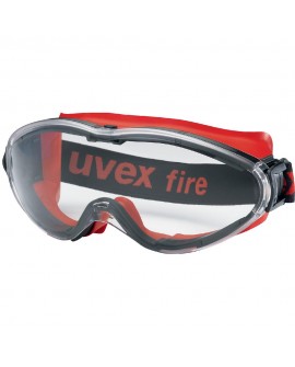 Vollsichtbrille Uvex ultrasonic schwarz/rot, PC farblos