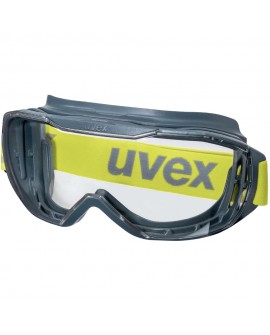 Vollsichtbrille Uvex megasonic anthrazit/lime, gasdicht, PC farblos