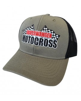 Cap Bryce Motocross Grosswangen Logo checkered flag olive/black one size