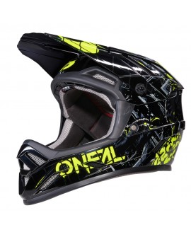 Oneal Backflip Attack Helm Downhill MTB schwarz neon mit TWO-X Race Brille 