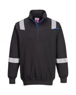 Multinorm Sweatshirt Portwest FR710 Madaflame WX3 Knit FR mit Reissverschluss (Stufe 1) schwarz 