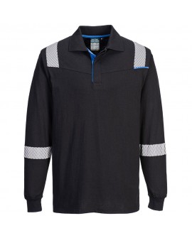 Multinorm Poloshirt langarm Portwest FR711 Modaflame WX3 Knit FR (Stufe 1) schwarz 