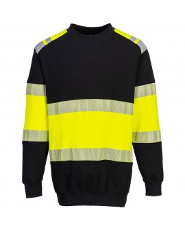 Multinorm Sweatshirt Portwest FR716 Modaflame PW3 Knit FR EN ISO 20471_1 (Stufe 1) warngelb/schwarz 