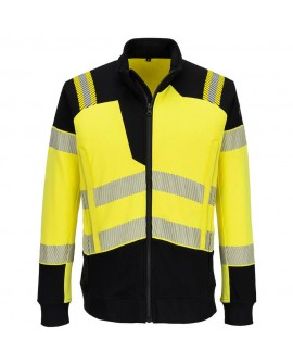 Multinorm Sweatjacke Portwest FR717 Modaflame PW3 Knit FR EN ISO 20471_2 (Stufe 1) warngelb/schwarz 