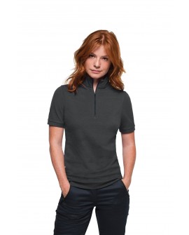 Damen Zip-Shirt Hakro 334 Piqué Mikralinar® Eco
