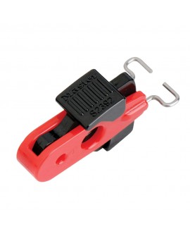 Master Lock Verriegelung für Mini Leistungschalter rot mit Stiften nach innen für Schalteröffnungen bis 13mm