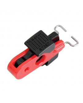Master Lock Verriegelung für Mini Leistungschalter rot mit Stiften nach innen für Schalteröffnungen bis 13mm