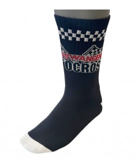 Socken Logo checkered flag Motocross Grosswangen schwarz
