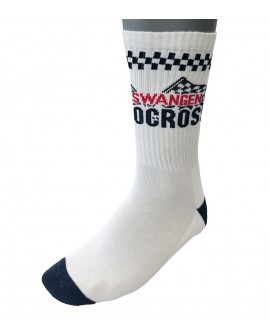 Socken Logo checkered flag Motocross Grosswangen weiss