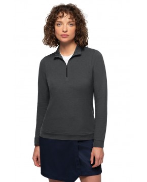 Damen Zip-Longsleeve Hakro 335 Piqué Mikralinar® Eco